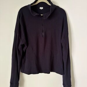 KULE The Rosewell Navy Waffle half zip size XL